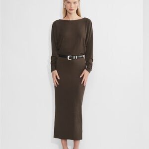 Aritzia Cote Dress- Draped Jersey Boatneck Dress